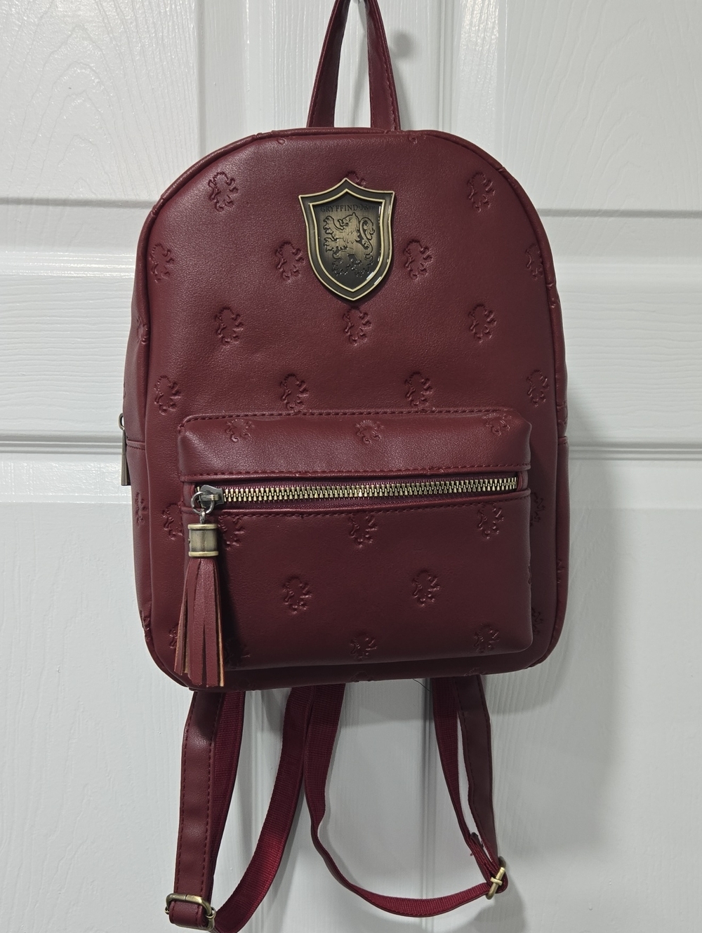 Bioworld x Harry Potter Faux Leather Gryffindor Backpack with Crest Accent